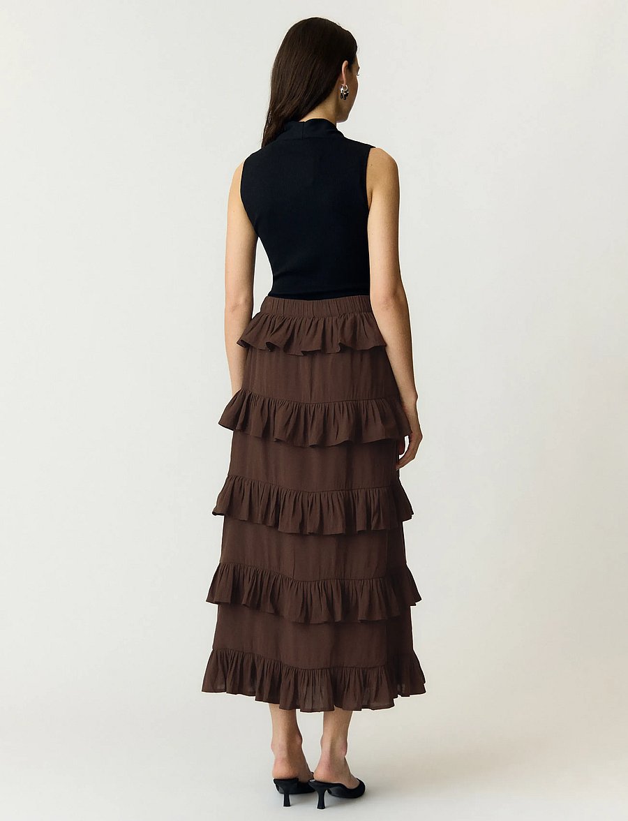 YAS - YASWIMA HW ANKLE SKIRT S. - maxi röcke - coffee bean - 4