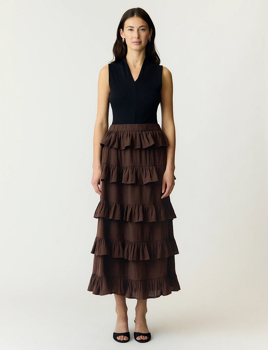YAS - YASWIMA HW ANKLE SKIRT S. - maxi röcke - coffee bean - 5