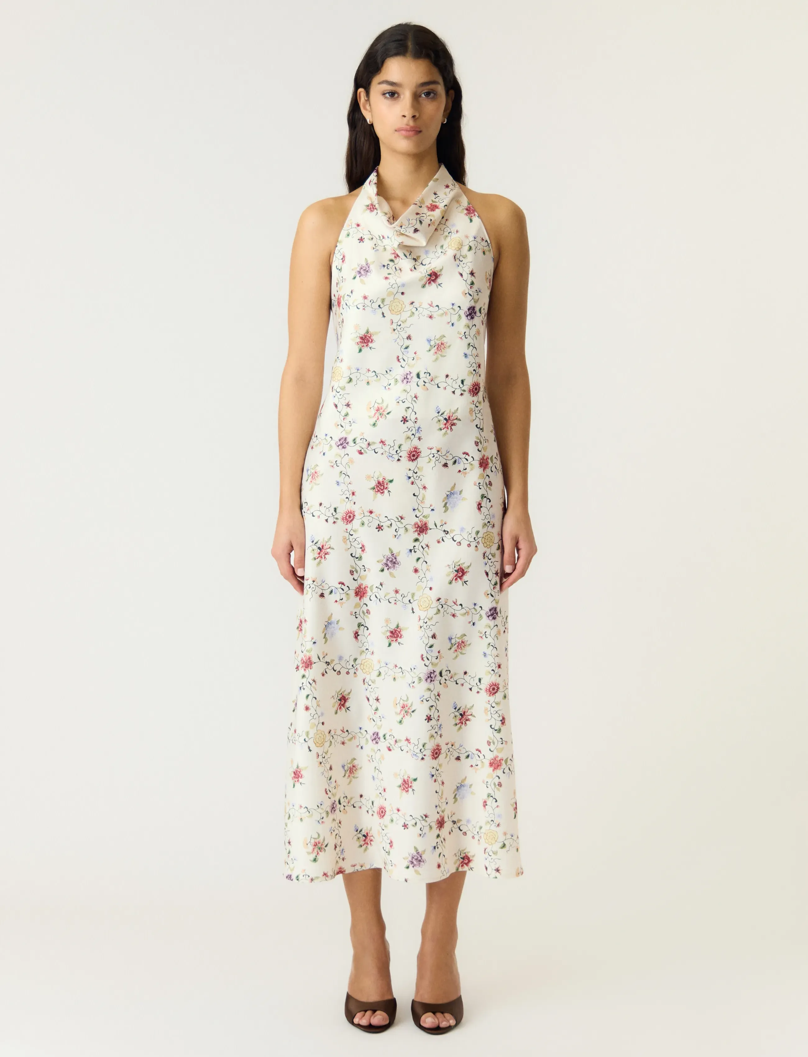 YAS YASPELLA HALTERNECK LONG DRESS S. - Vaatteet - PRISTINE / cream