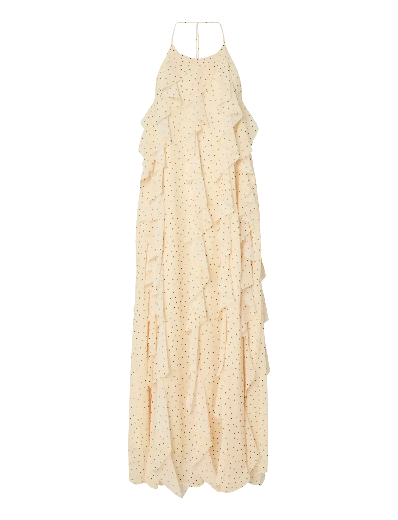 YAS YASFINILLO HALTERNECK LONG DRESS - SHOW - New arrivals - ANISE FLOWER / cream