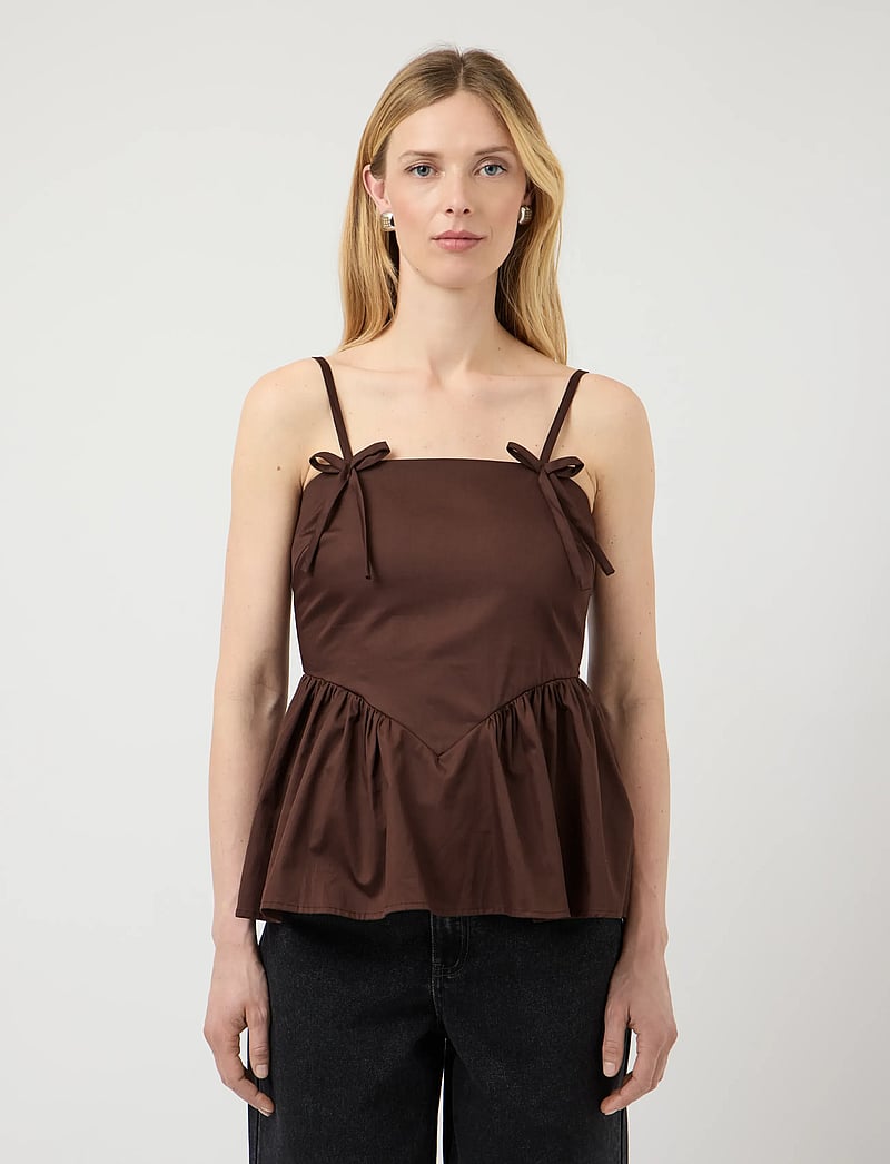YAS - YASMAGLY STRAP TOP - palaidinės be rankovių - coffee bean - 0