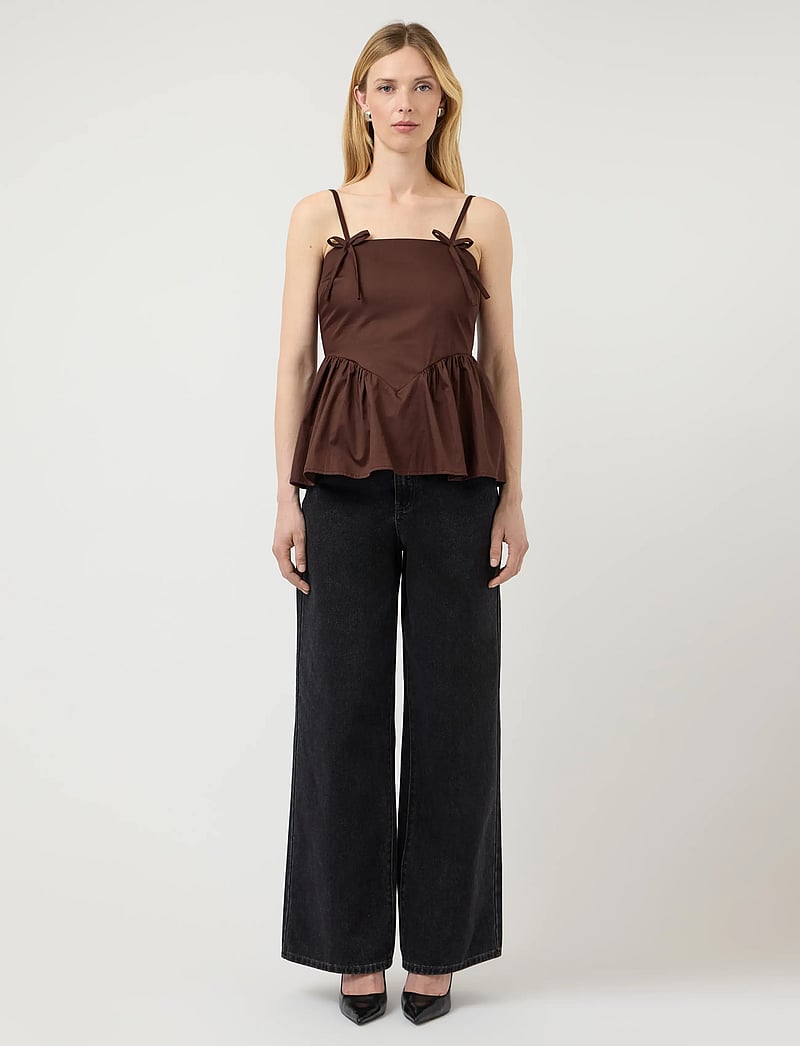 YAS - YASMAGLY STRAP TOP - palaidinės be rankovių - coffee bean - 4
