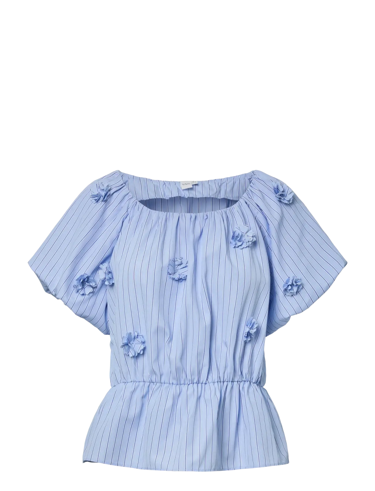 YAS Yasferima Ss Short Top, 38, Blue, Bluser > Kortærmede, Dame