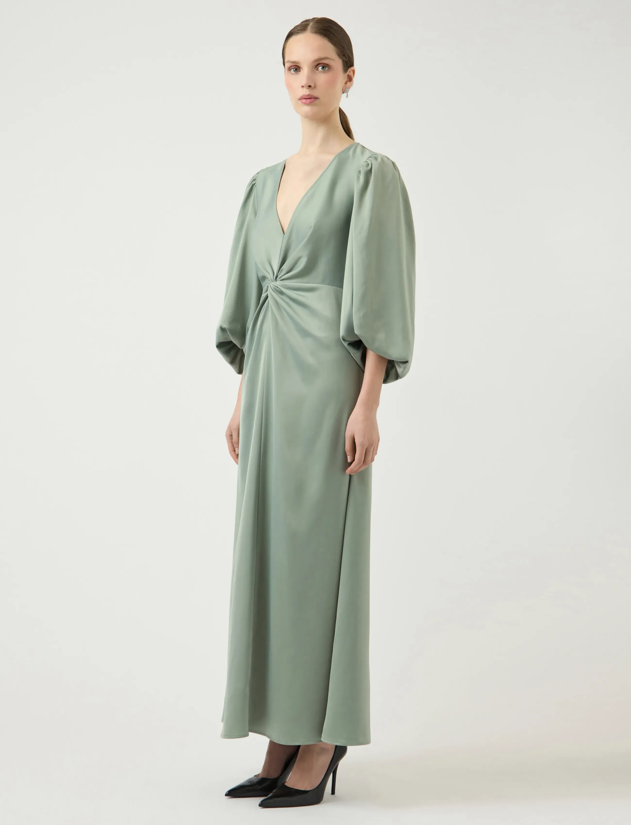 YAS - YASTHEA 3/4 LONG DRESS S. NOOS - Õhtukleidid - green milieu - 4