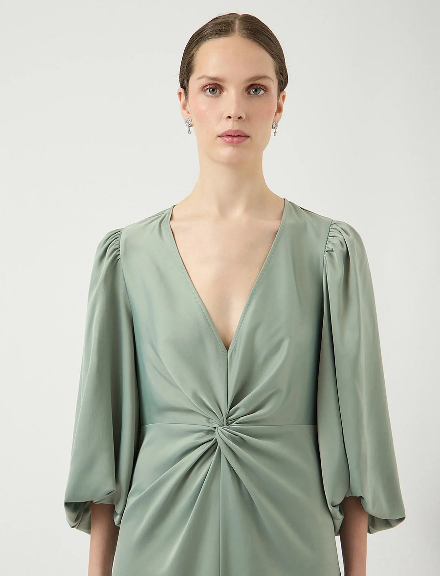 YAS - YASTHEA 3/4 LONG DRESS S. NOOS - Õhtukleidid - green milieu - 5