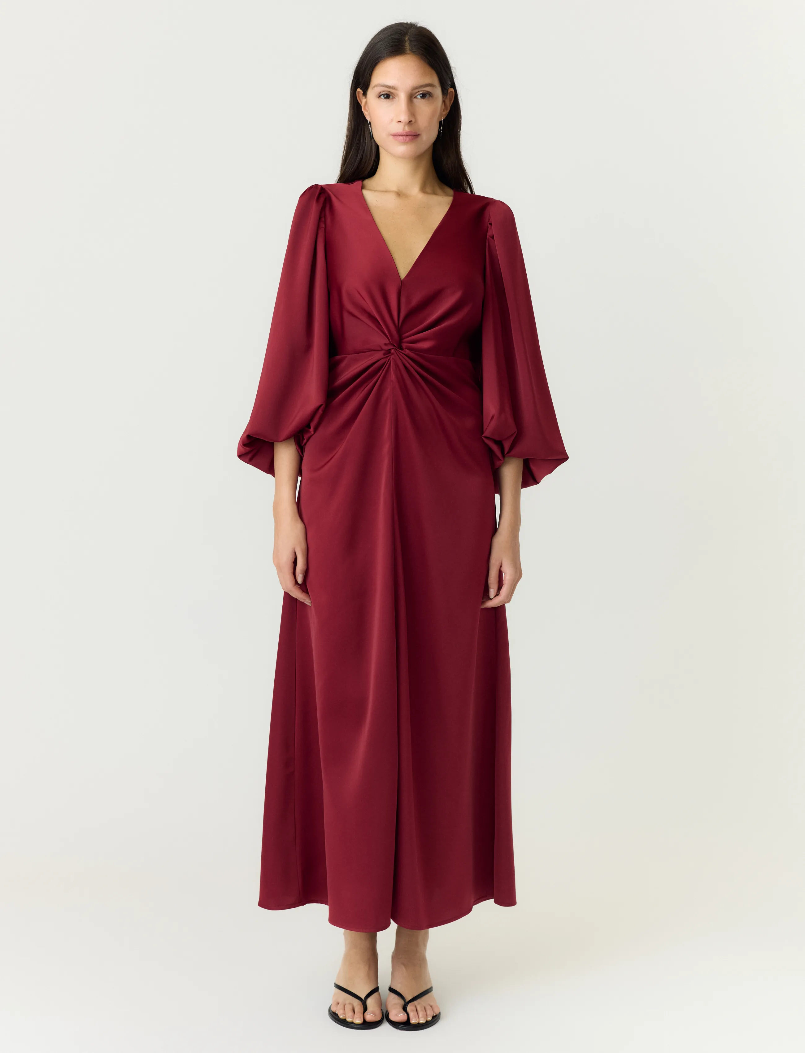 YAS YASTHEA 3/4 LONG DRESS S. NOOS - YAS - TIBETAN RED / burgundy