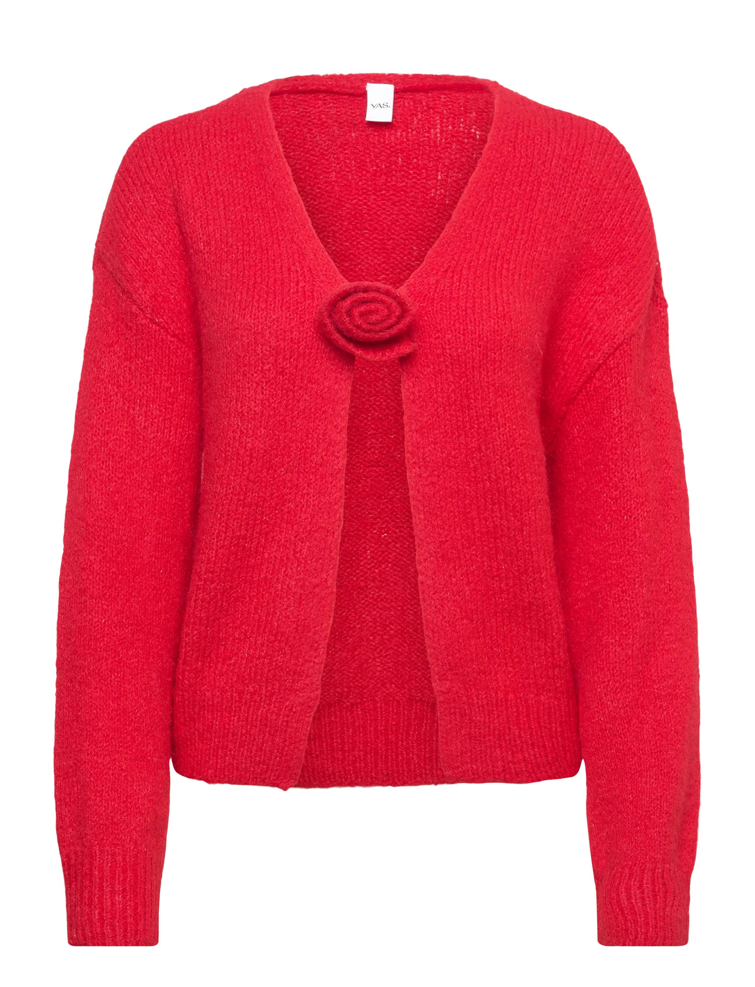 YAS YASRUBY LS KNIT CARDIGAN S. - D2D - Y.A.S - JESTER RED / red