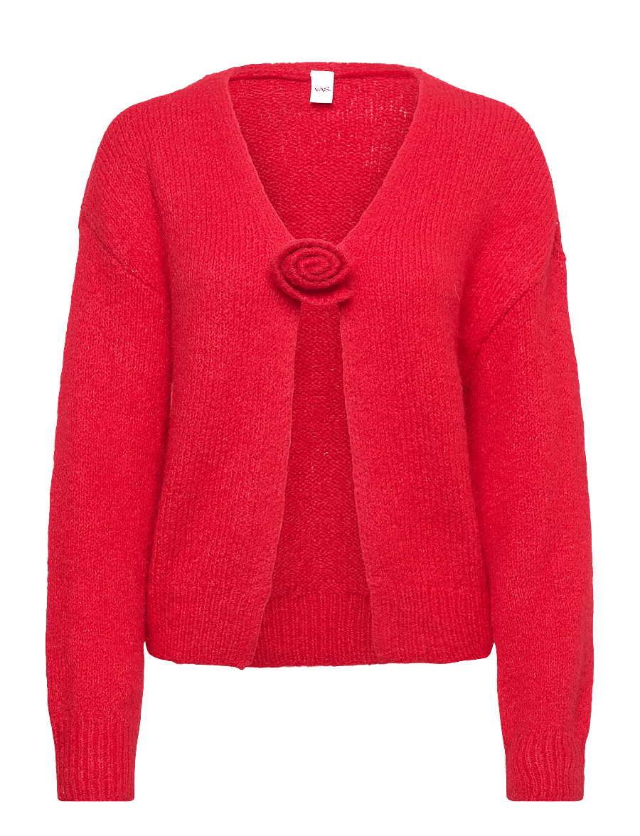 YAS - YASRUBY LS KNIT CARDIGAN S. - D2D - cardigans - jester red - 1