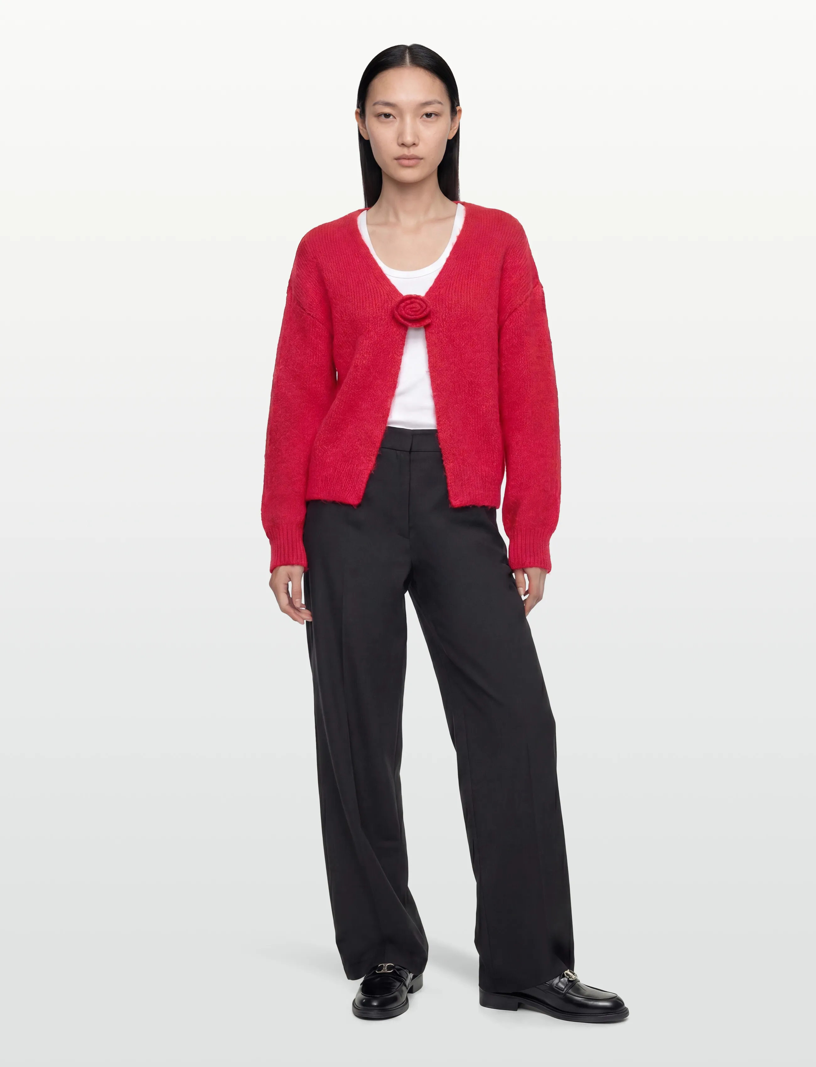 YAS Yasruby Ls Knit Cardigan S. - D2D, XS, Red, Strik > Cardigans, Dame
