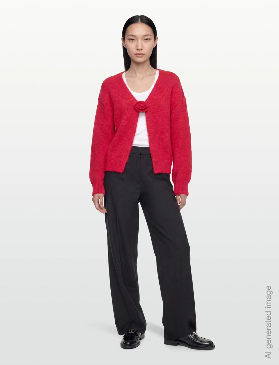 YAS - YASRUBY LS KNIT CARDIGAN S. - D2D - cardigans - jester red - 0