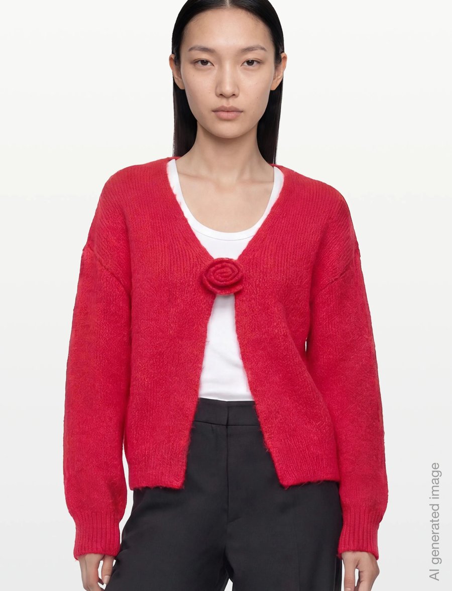 YAS - YASRUBY LS KNIT CARDIGAN S. - D2D - cardigans - jester red - 3