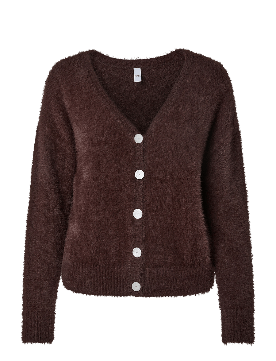 YAS - YASMALLI LS KNIT CARDIGAN - EX - cardigans - coffee bean - 1