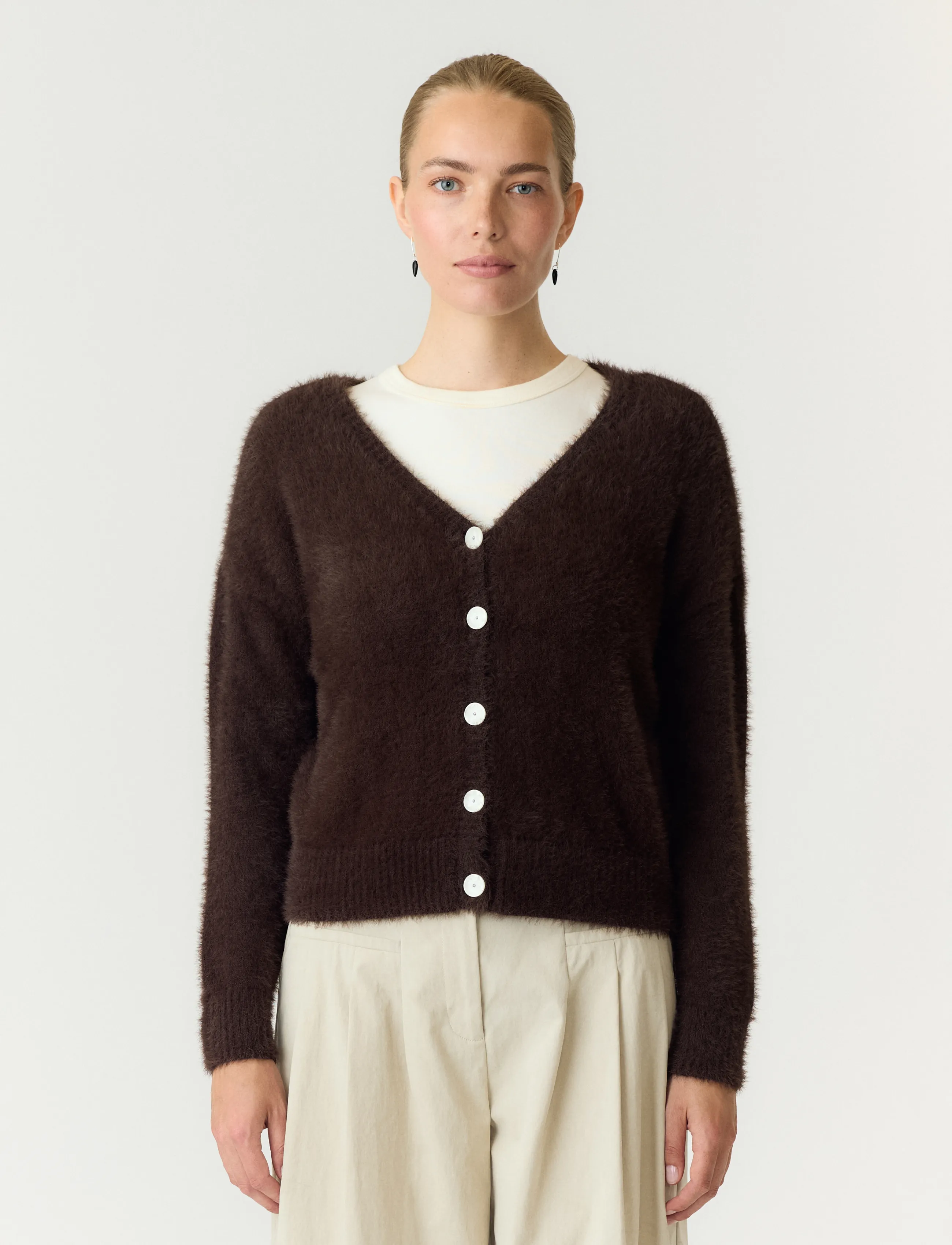 YAS malli Ls Knit Cardigan Ex, L, Knitwear, Braun - Cardigans, Frauen