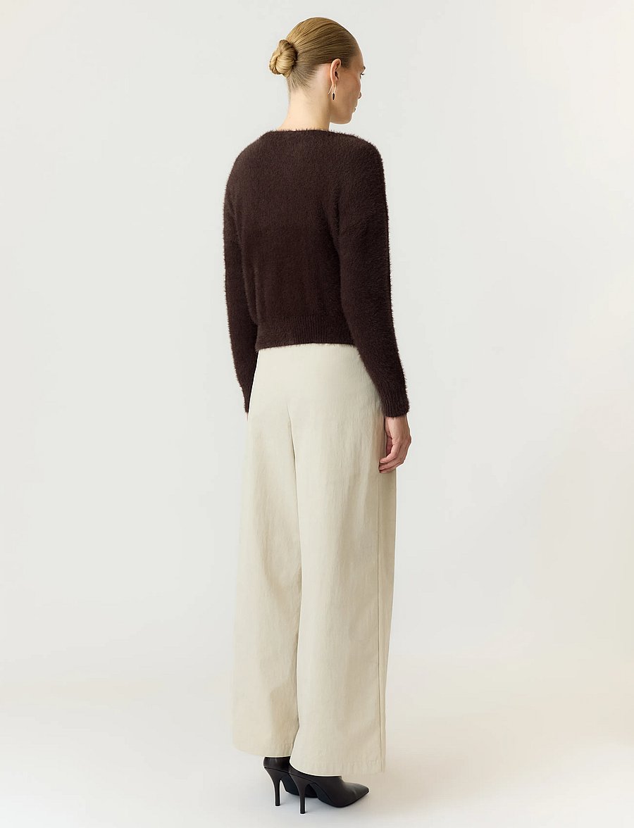 YAS - YASMALLI LS KNIT CARDIGAN - EX - cardigans - coffee bean - 3