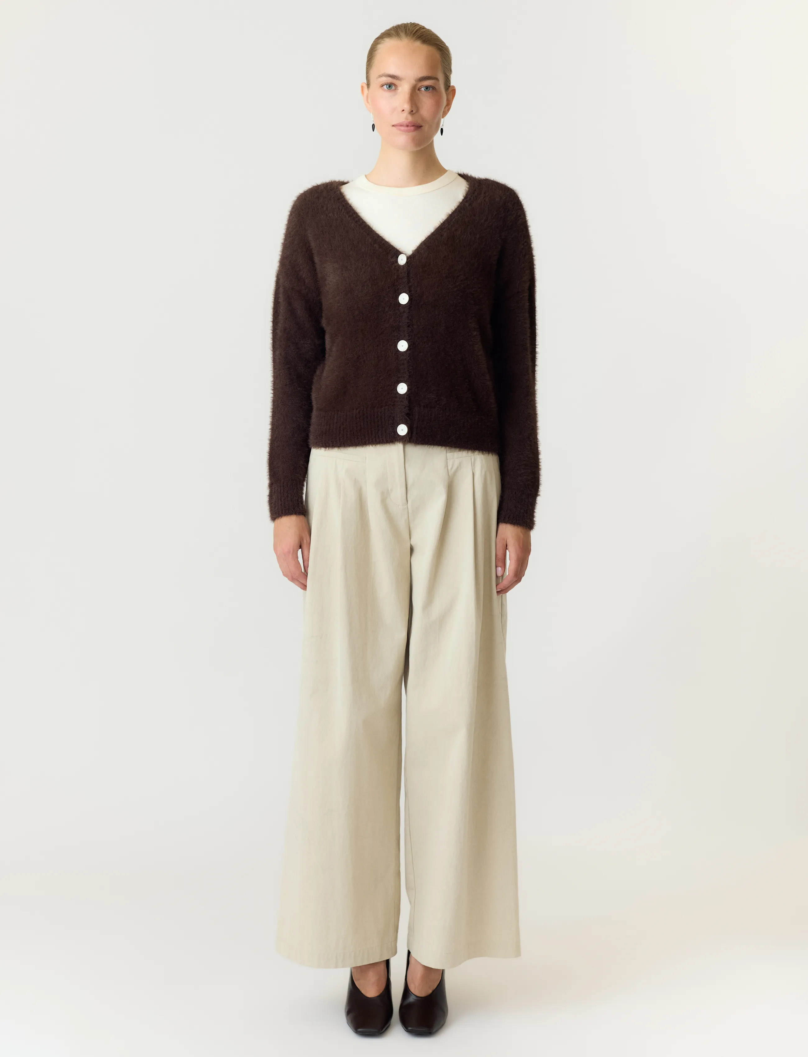 YAS - YASMALLI LS KNIT CARDIGAN - EX - cardigans - coffee bean - 4