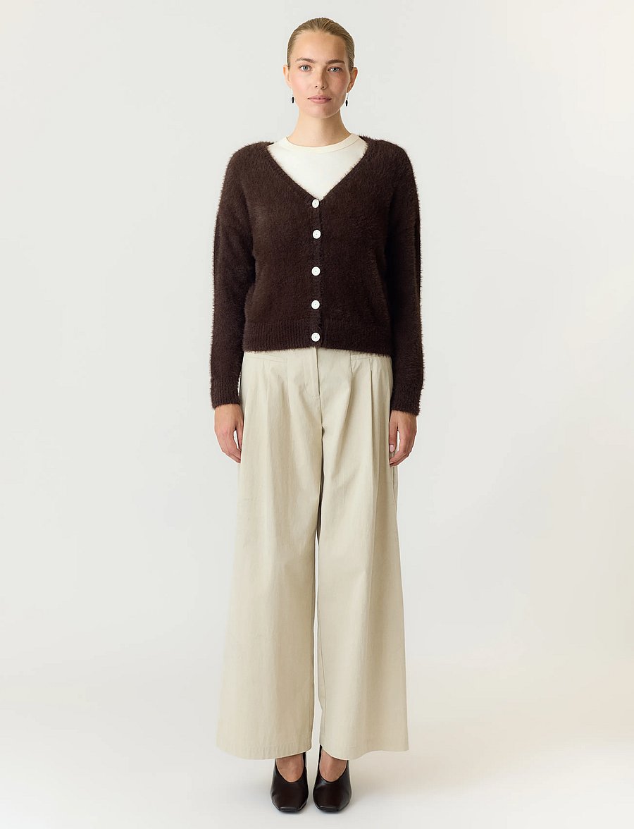 YAS - YASMALLI LS KNIT CARDIGAN - EX - cardigans - coffee bean - 4