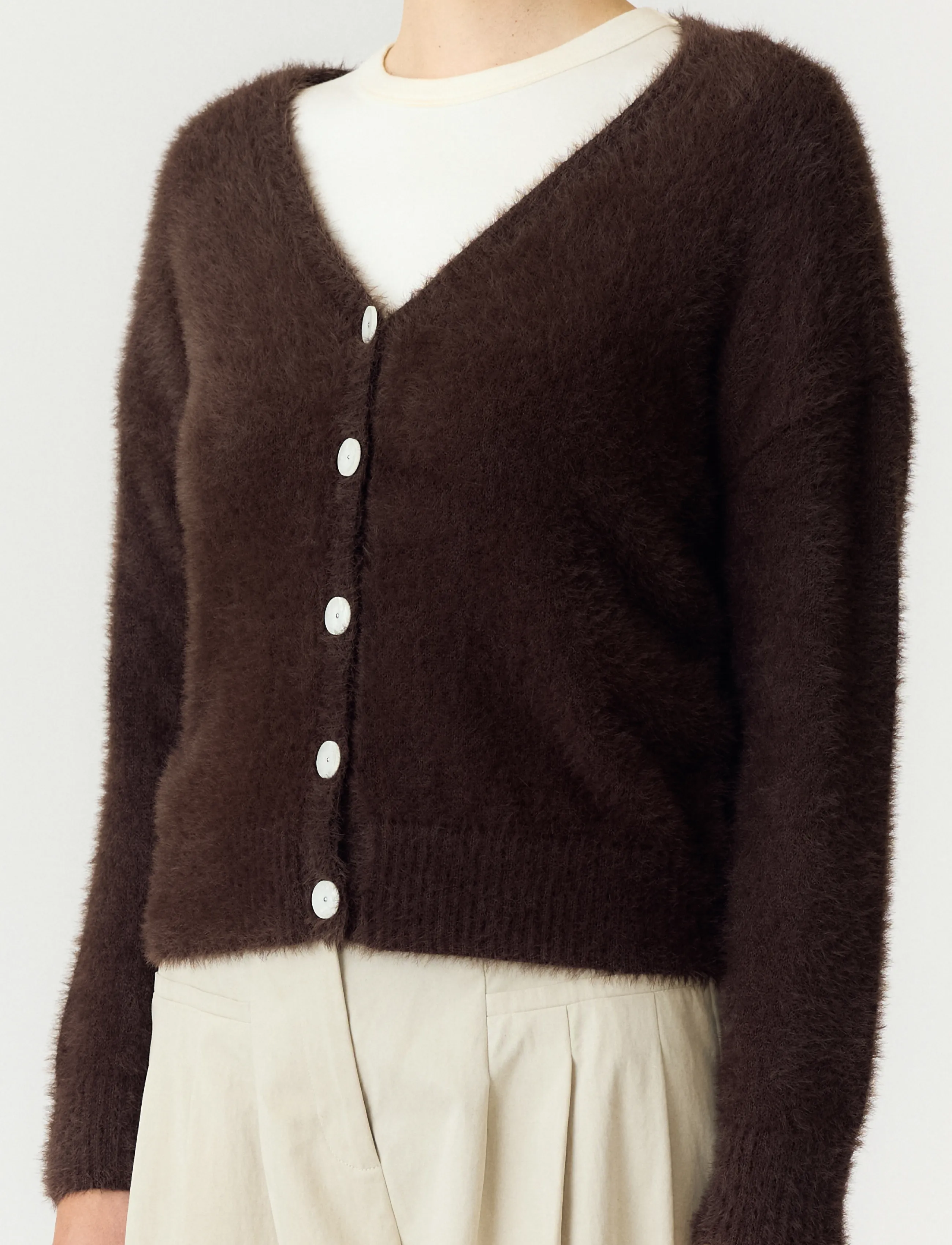 YAS - YASMALLI LS KNIT CARDIGAN - EX - cardigans - coffee bean - 5