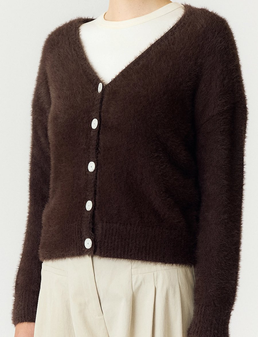 YAS - YASMALLI LS KNIT CARDIGAN - EX - cardigans - coffee bean - 5
