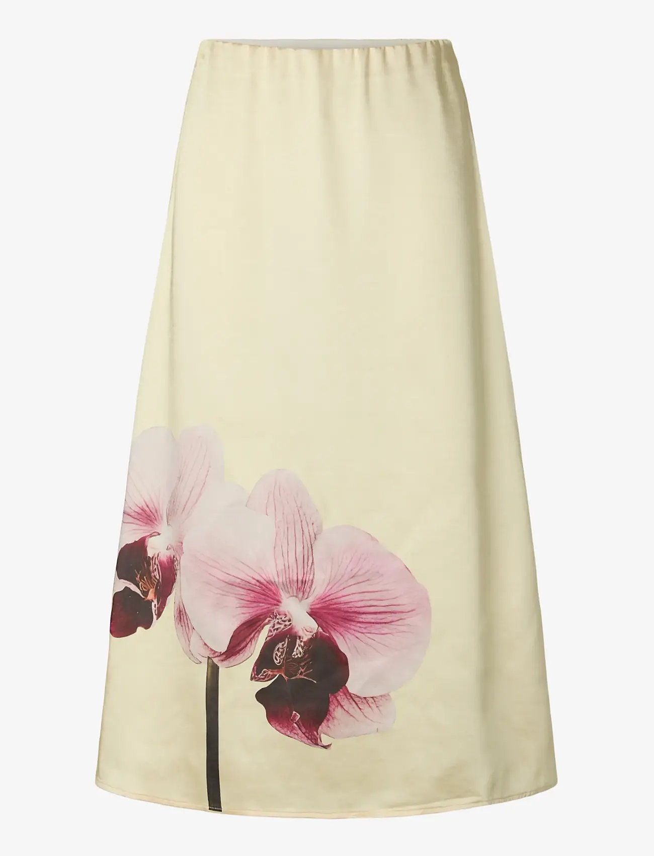 YAS - YASORCHIDA SATIN MIDI SKIRT S. -  SHOW - satinnederdele - anise flower - 1