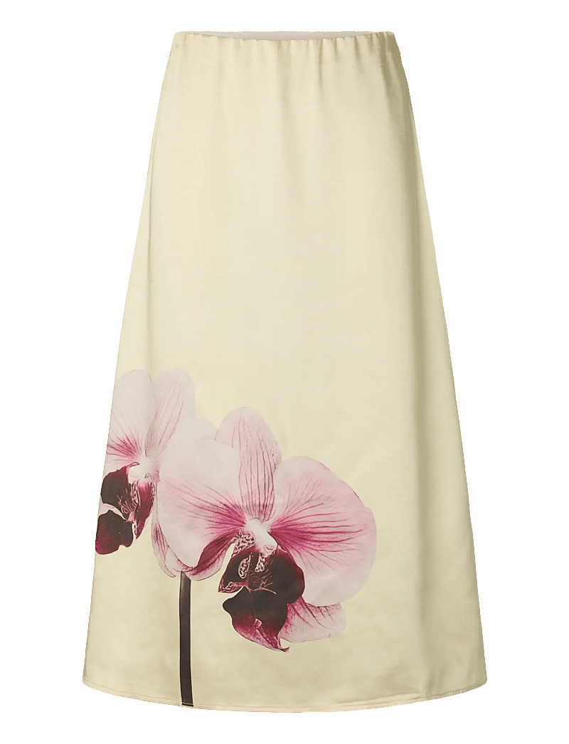 YAS - YASORCHIDA SATIN MIDI SKIRT S. - SHOW - satinnederdele - anise flower - 1