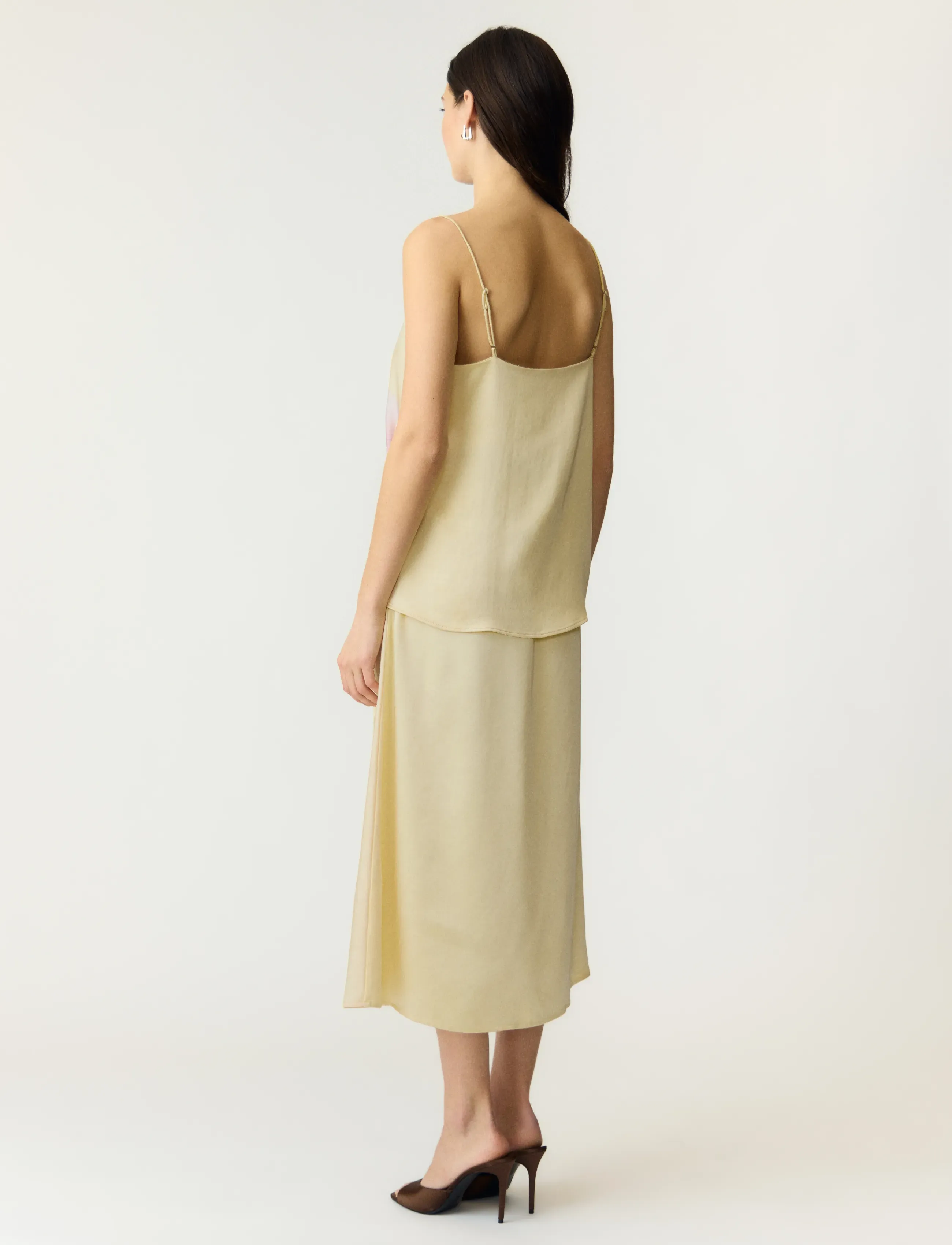YAS - YASORCHIDA SATIN MIDI SKIRT S. -  SHOW - satinröcke - anise flower - 4
