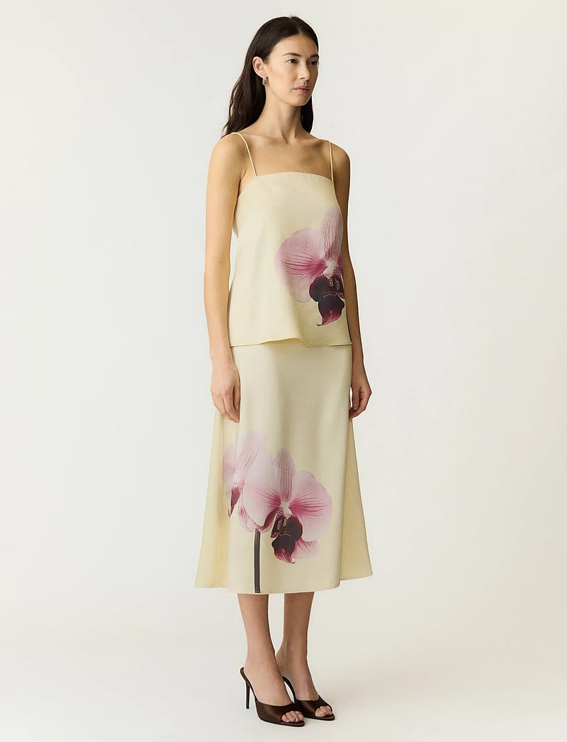 YAS - YASORCHIDA SATIN MIDI SKIRT S. - SHOW - satinnederdele - anise flower - 5