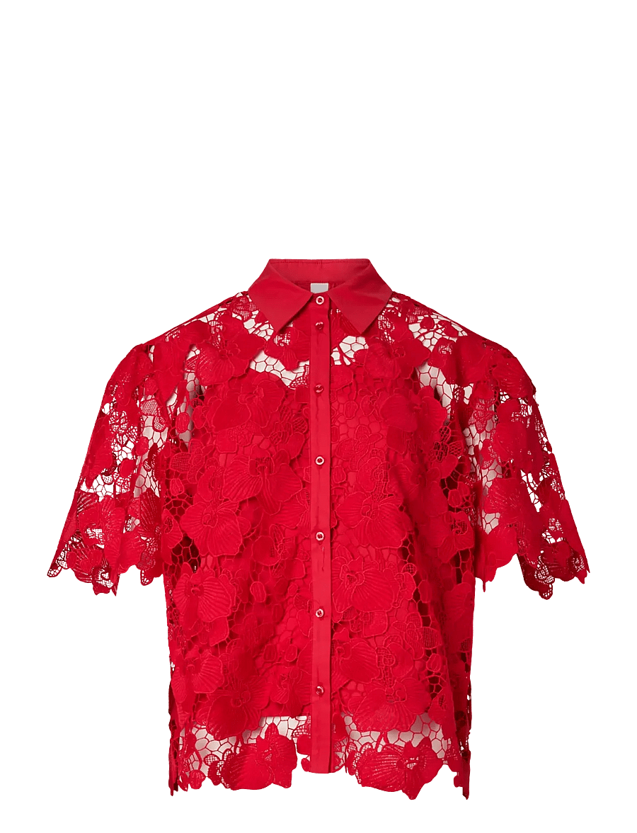 YAS - YASGALA 2/4 SHIRT - SHOW - lühikeste varrukatega särgid - poinsettia - 0