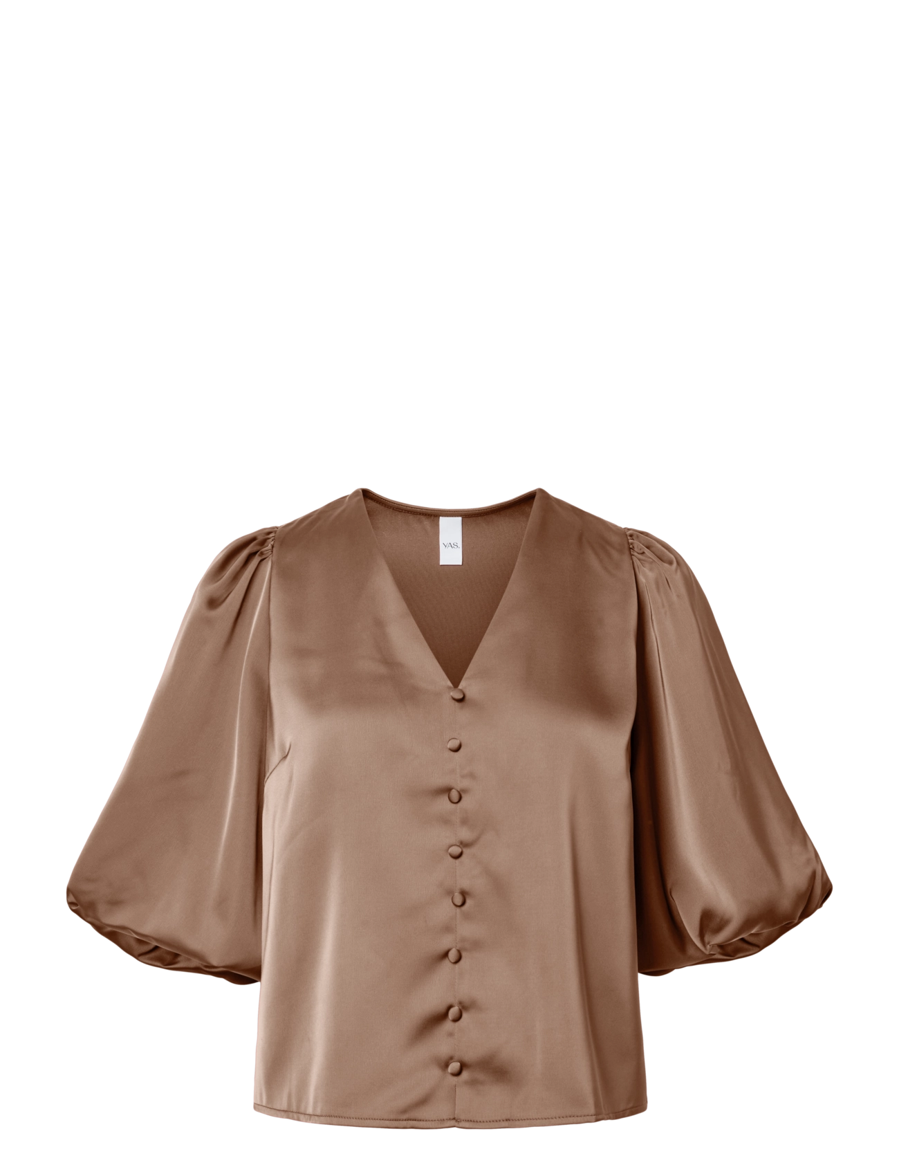 YAS pella 2/4 V-Neck Top S. Noos, M, Blouses, Braun - Short-sleeved, Frauen