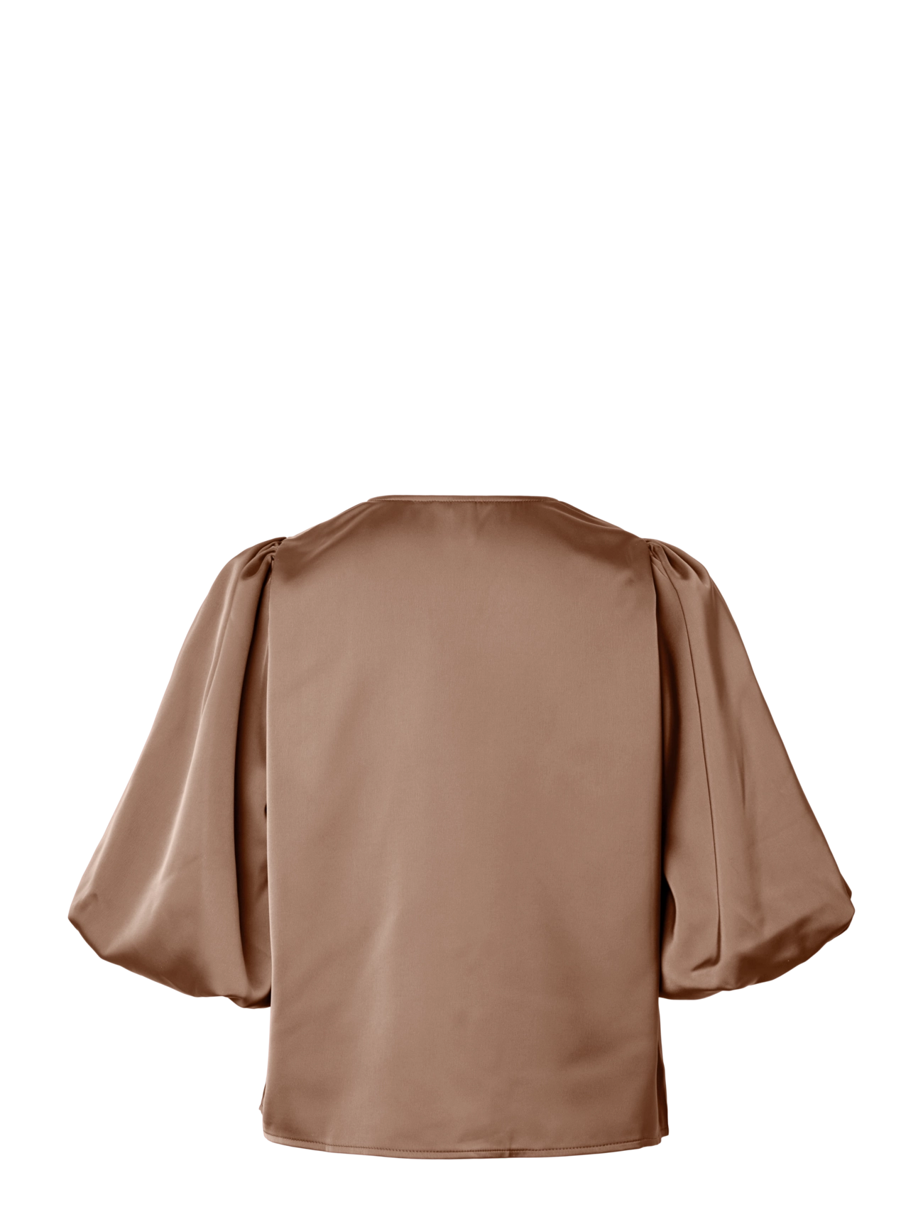 YAS - YASPELLA 2/4 V-NECK TOP S. NOOS - kortærmede bluser - fungi - 1