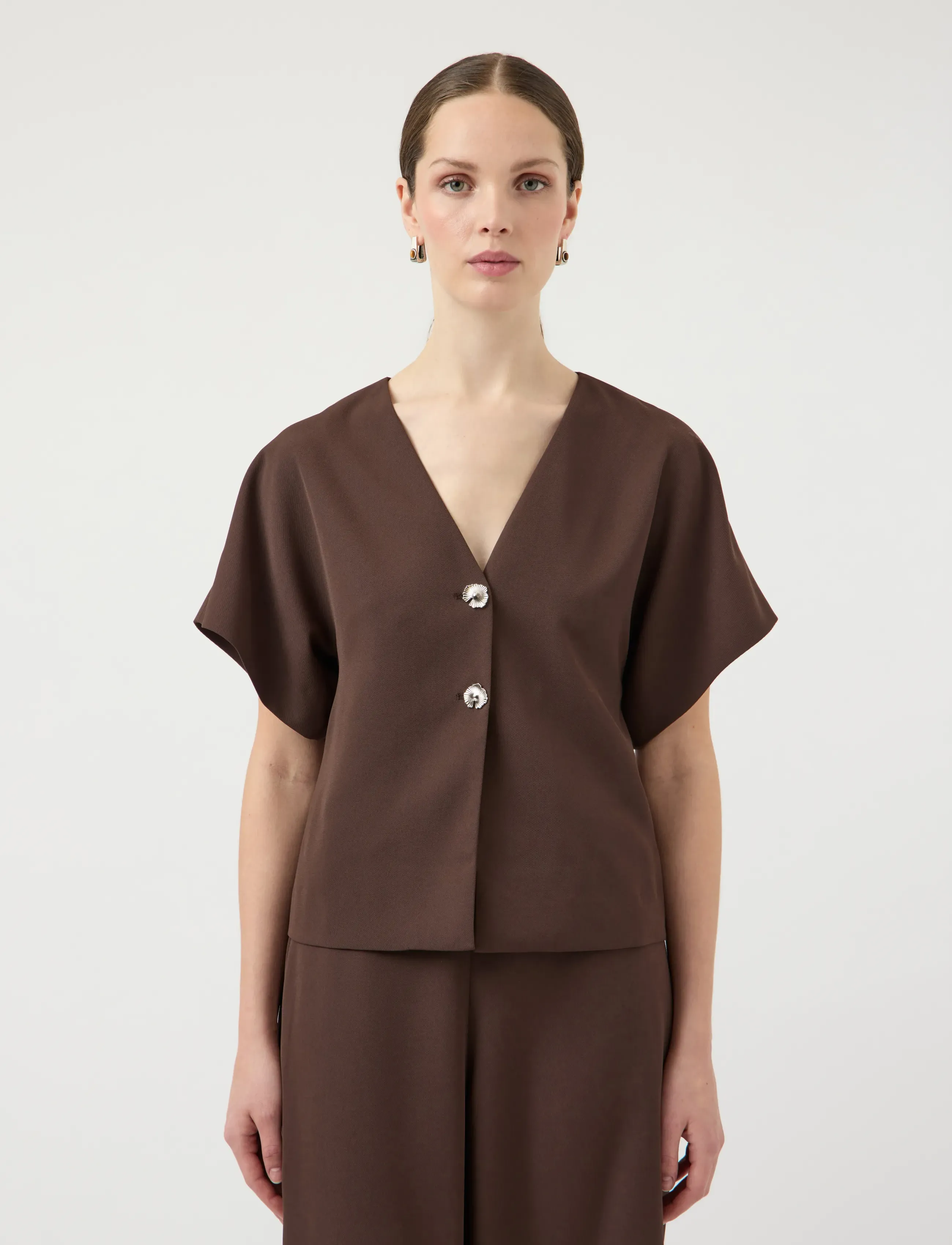 YAS YASRANIA SS BLAZER - EX - Lühikeste varrukatega pluusid - COFFEE BEAN / brown