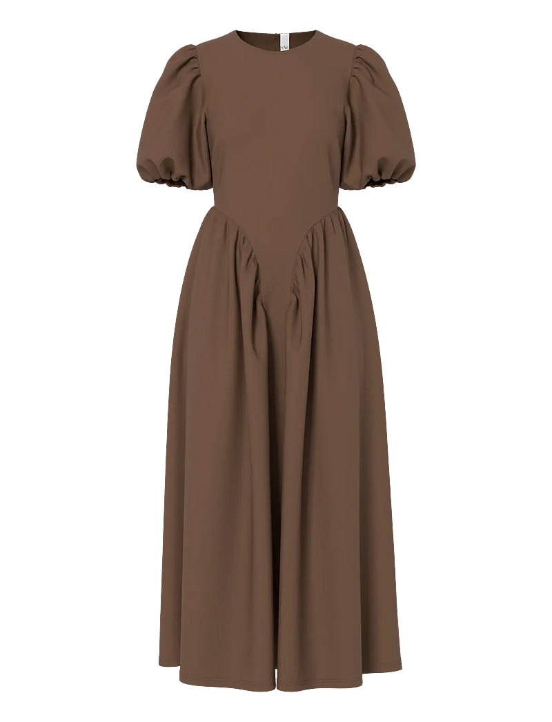 YAS - YASHALLI SS LONG DRESS - PB - maxi kjoler - fondue fudge - 0