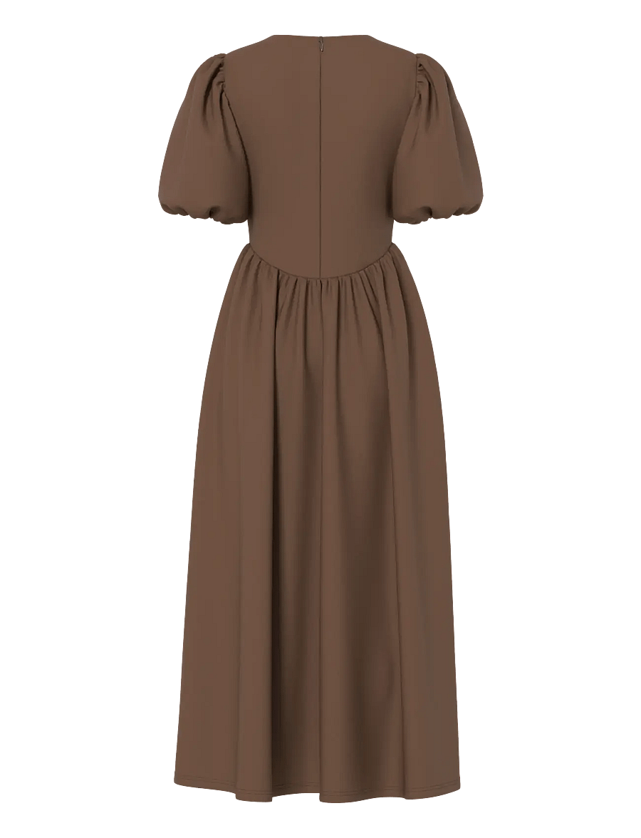 YAS - YASHALLI SS LONG DRESS - PB - maxiklänningar - fondue fudge - 1