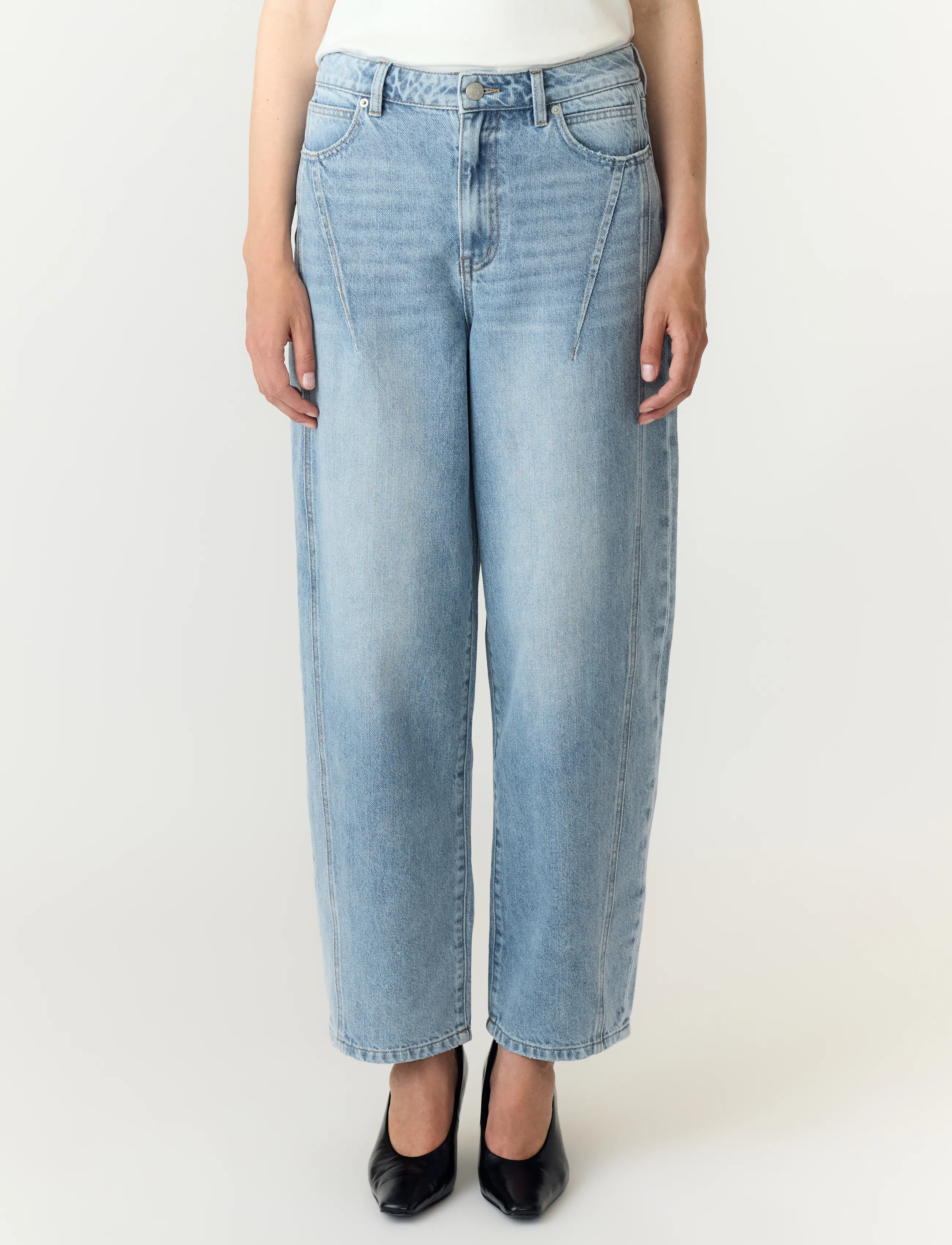 YAS -YASSKY HW BARREL JEANS S. - Kläder - LIGHT BLUE DENIM / blue