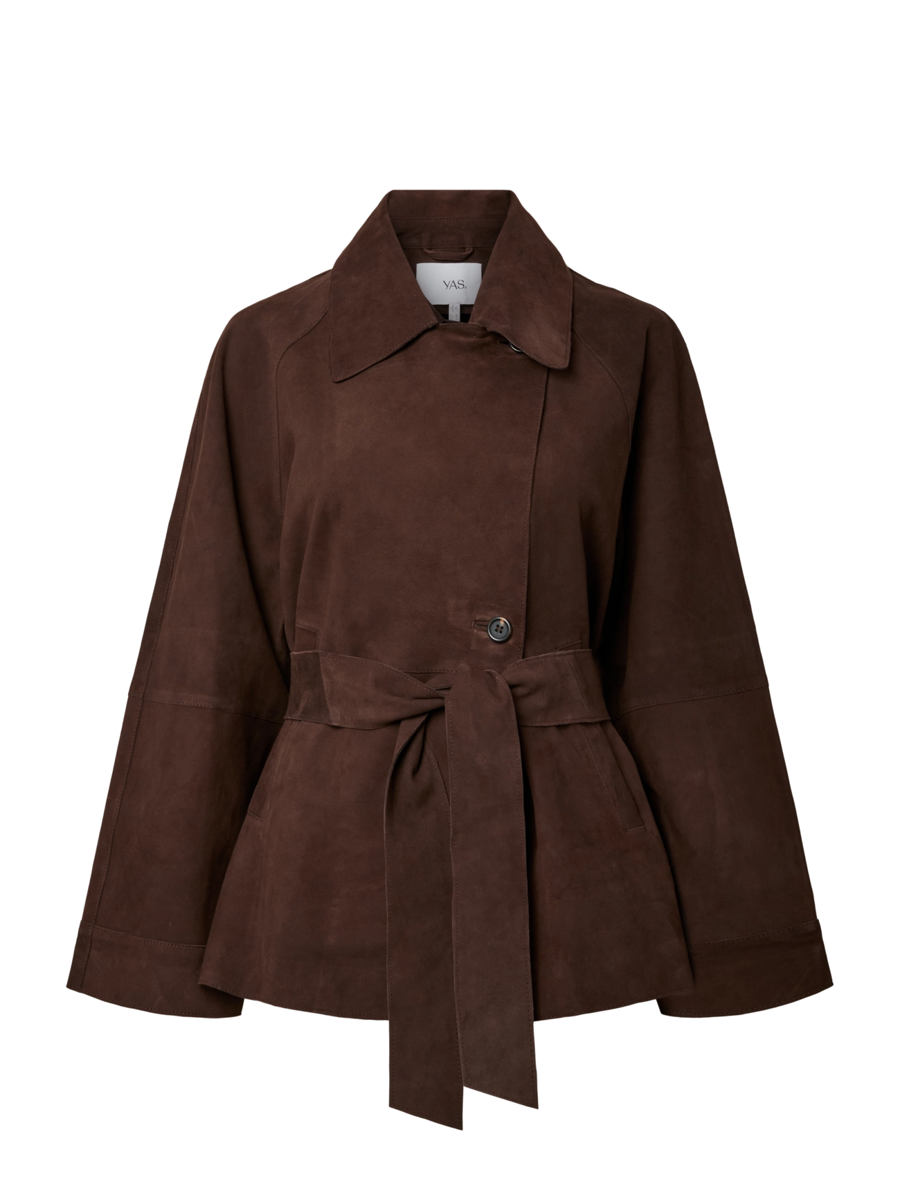 YAS - YASRUNA LS SUEDE KIMONO JACKET - coffee bean - 1