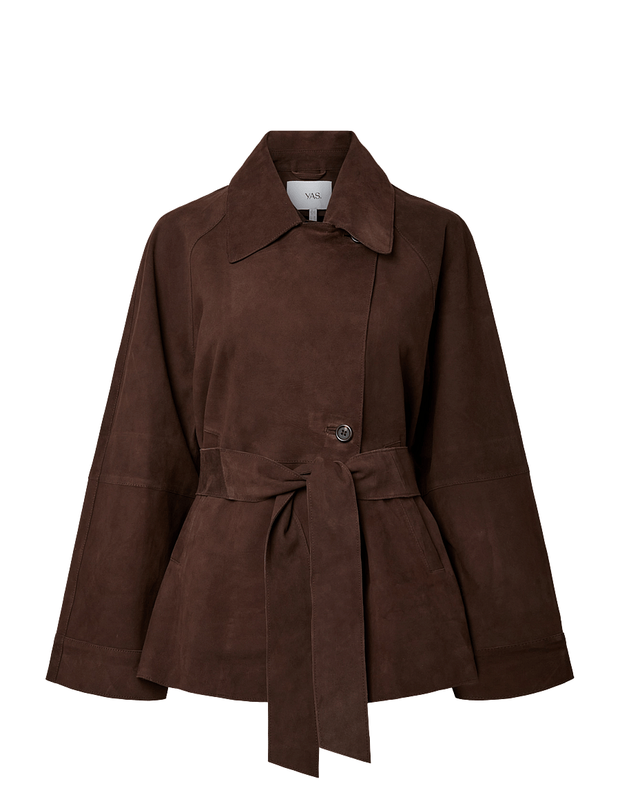 YAS - YASRUNA LS SUEDE KIMONO JACKET - coffee bean - 1
