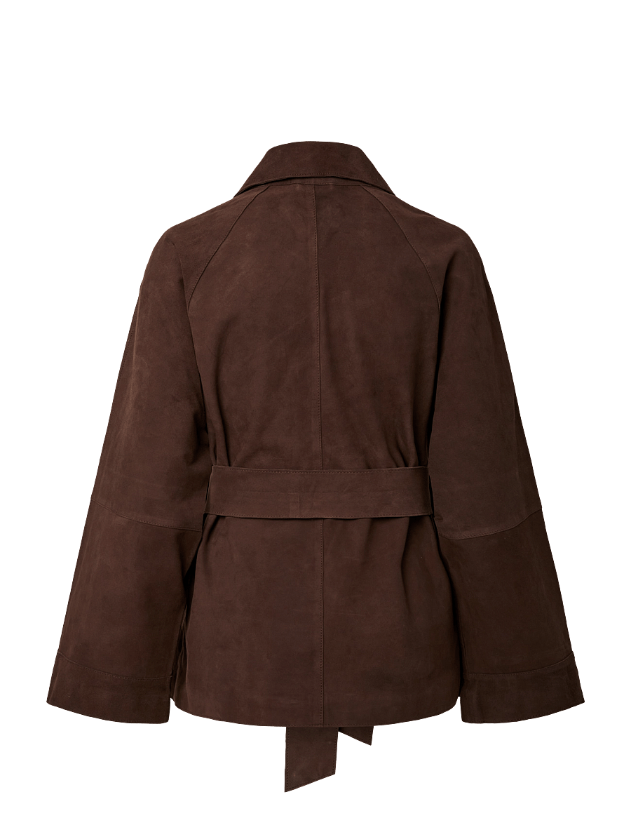 YAS - YASRUNA LS SUEDE KIMONO JACKET - coffee bean - 2