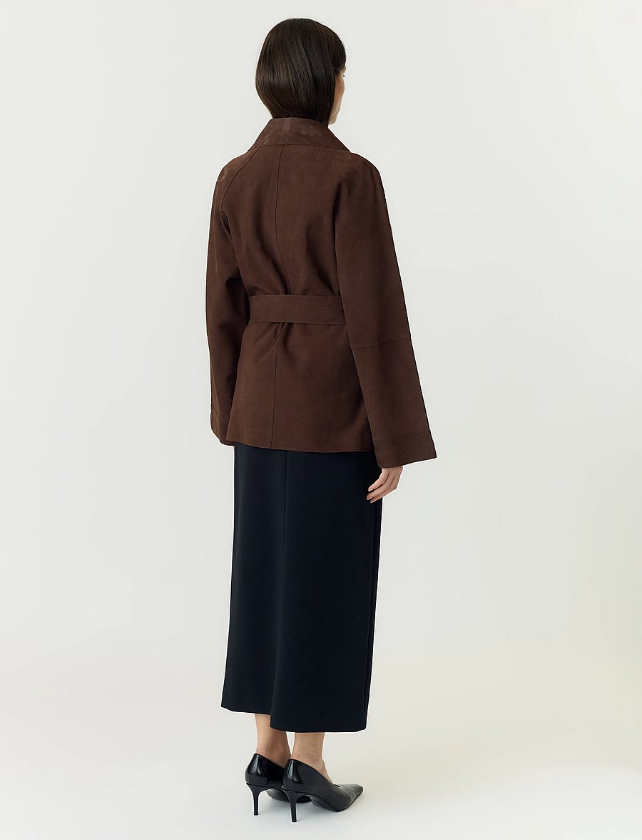 YAS - YASRUNA LS SUEDE KIMONO JACKET - coffee bean - 3