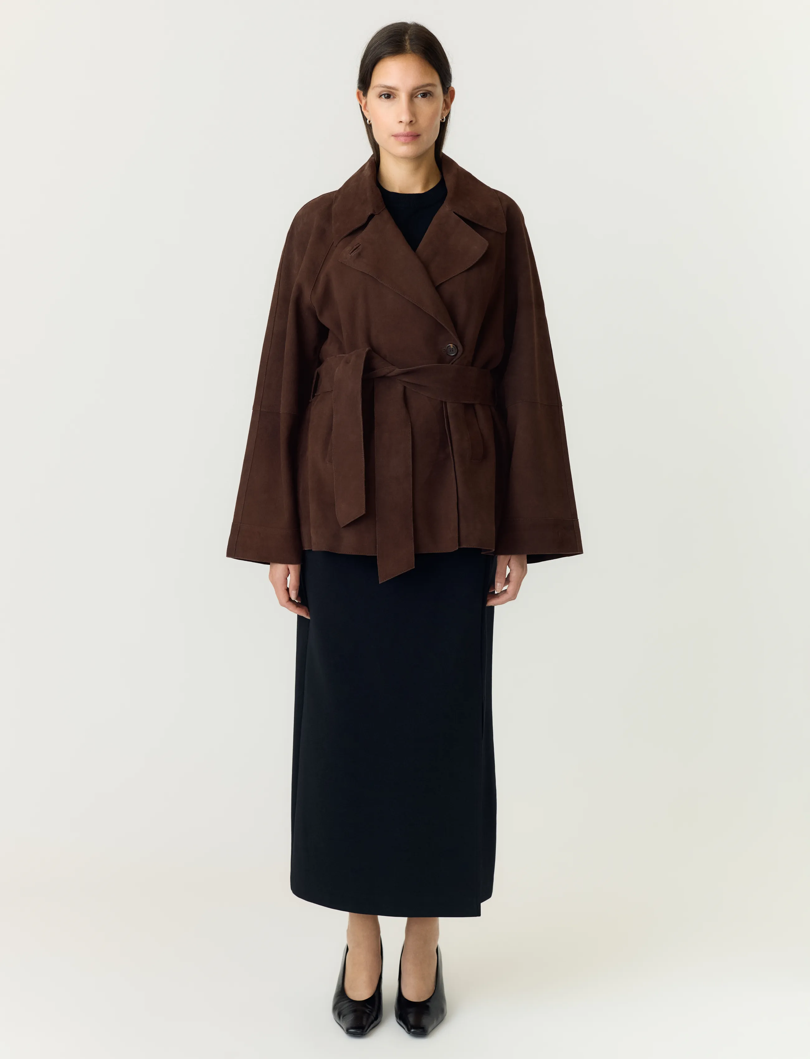 YAS - YASRUNA LS SUEDE KIMONO JACKET - coffee bean - 4