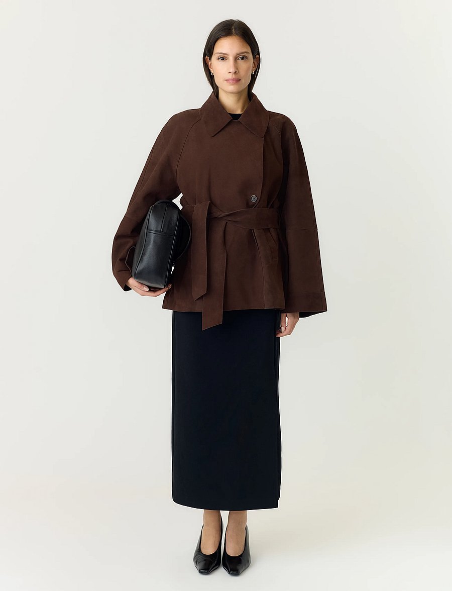 YAS - YASRUNA LS SUEDE KIMONO JACKET - coffee bean - 5