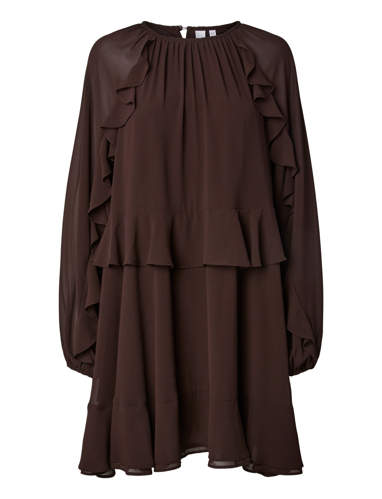 YAS - YASMILVA LS DRESS S. NOOS - kurze kleider - coffee bean - 1