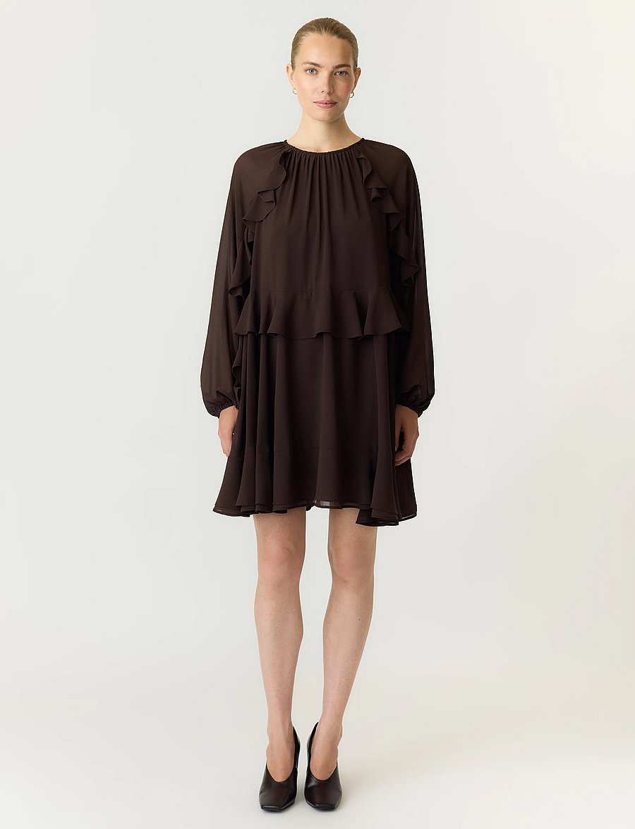 YAS - YASMILVA LS DRESS S. NOOS - kurze kleider - coffee bean - 0