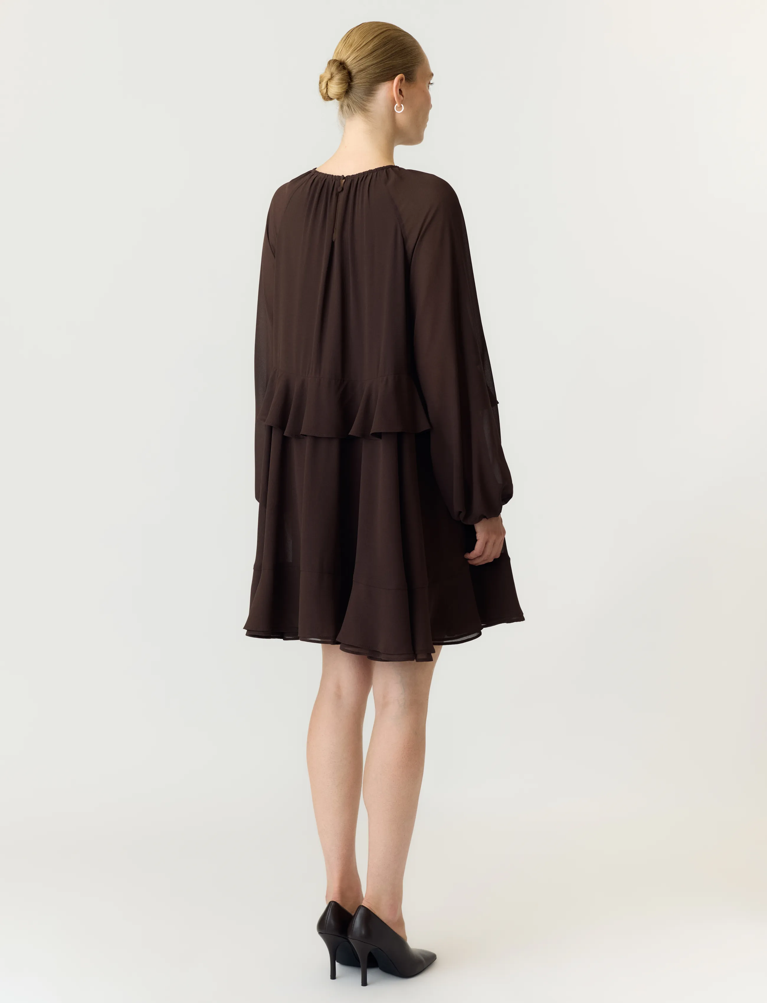 YAS - YASMILVA LS DRESS S. NOOS - kurze kleider - coffee bean - 3