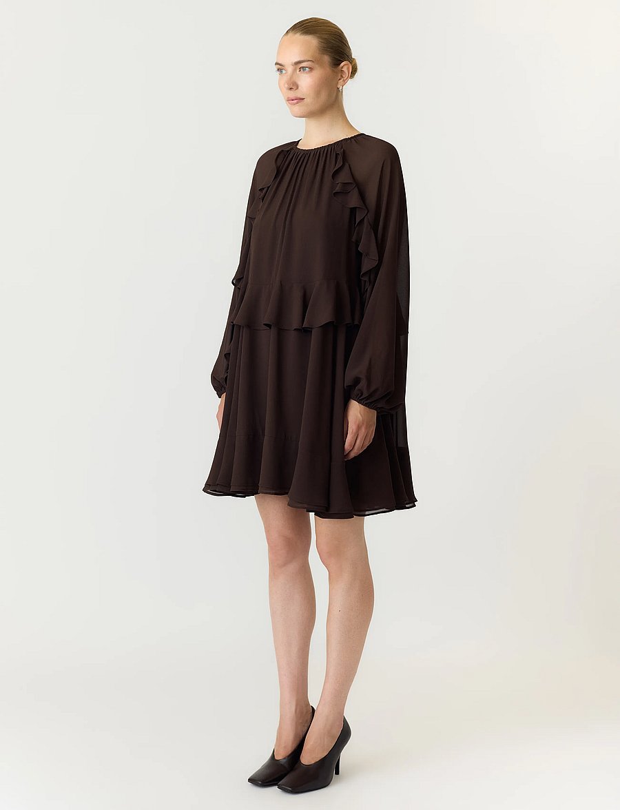 YAS - YASMILVA LS DRESS S. NOOS - kurze kleider - coffee bean - 4