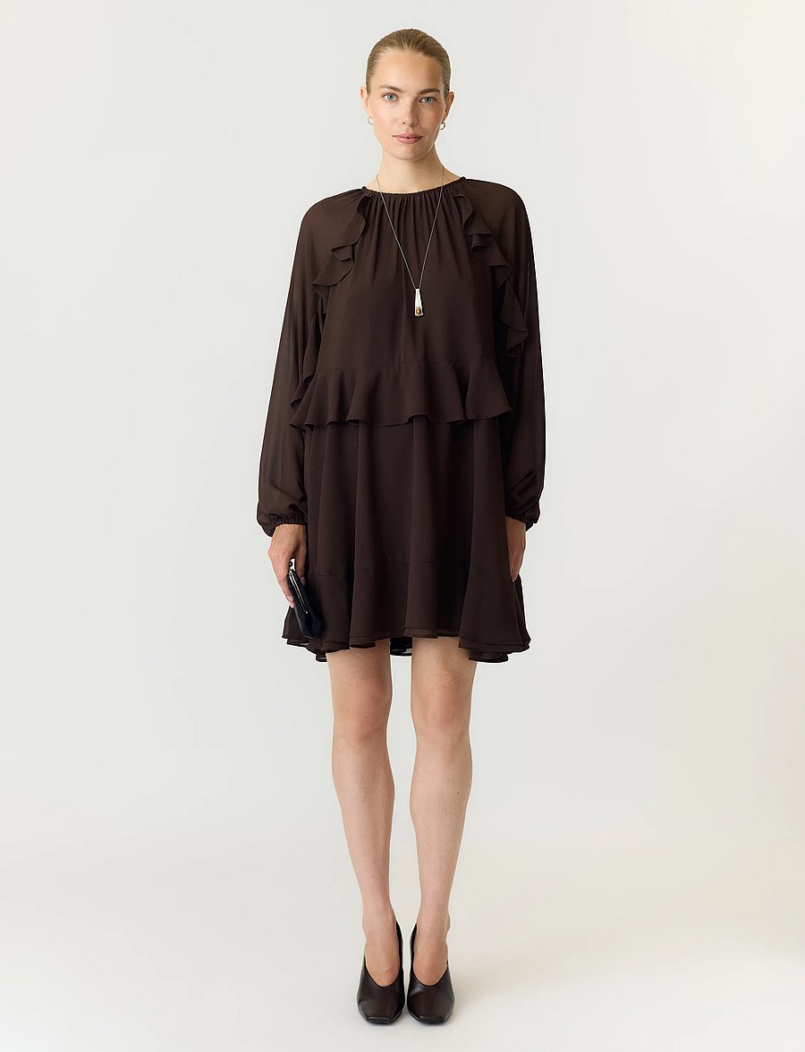 YAS - YASMILVA LS DRESS S. NOOS - kurze kleider - coffee bean - 5