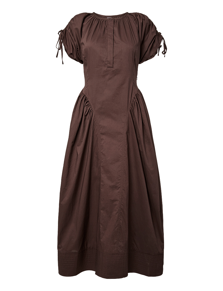 YAS - YASMELVO 2/4 LONG DRESS S. - sommerkjoler - coffee bean - 0