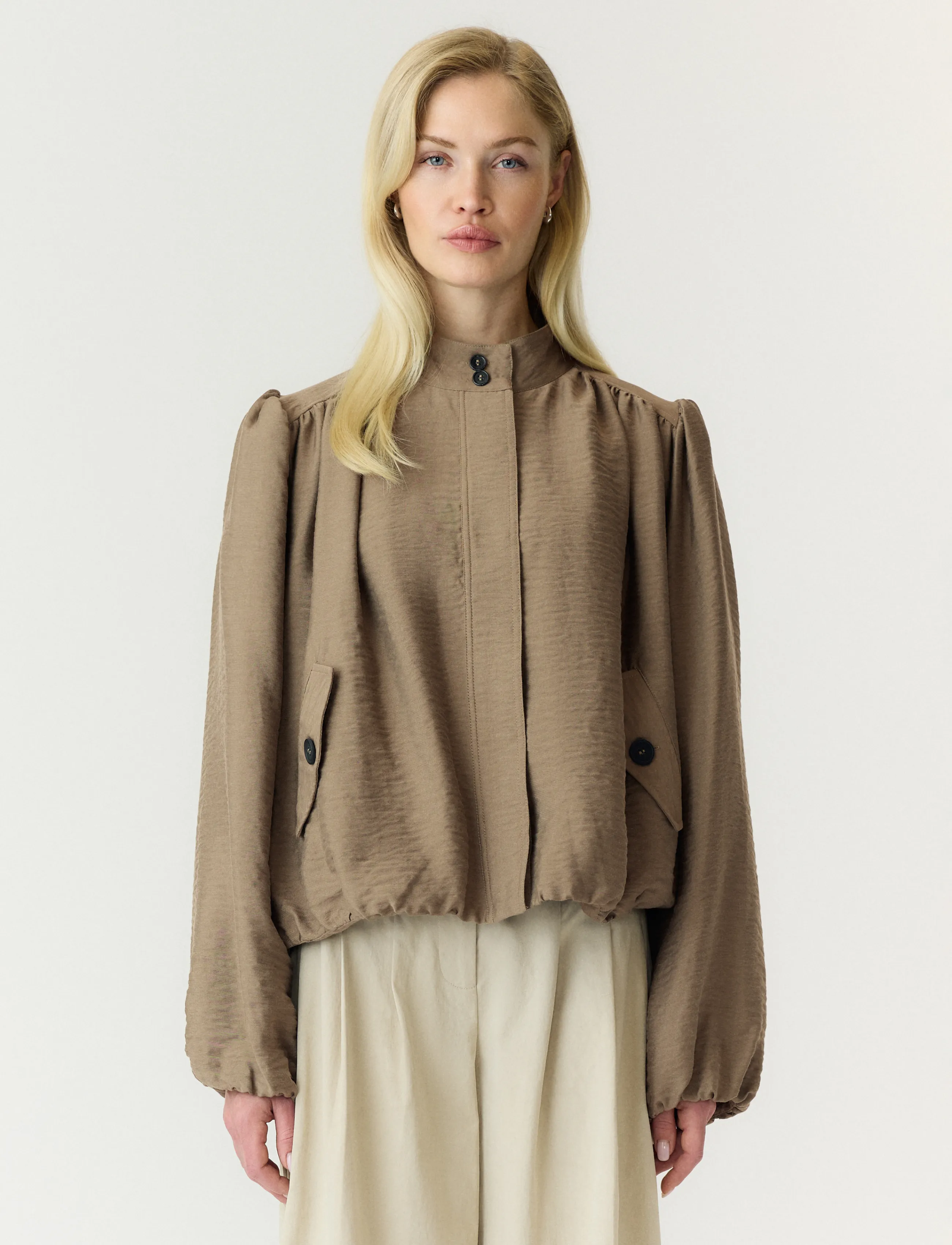 YAS Yasfeline Ls Jacket, 36, Beige, Jakker > Bomberjakker, Dame