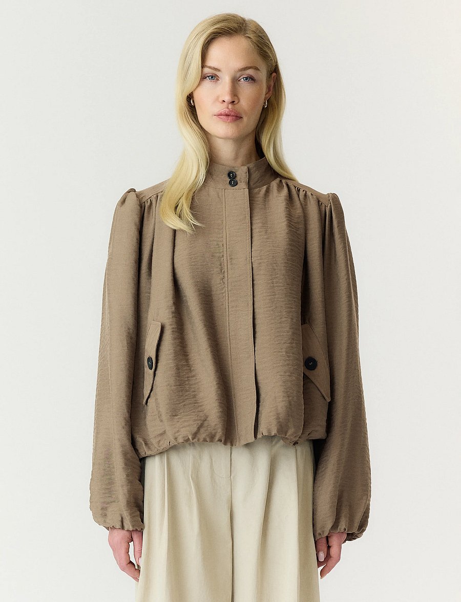 YAS - YASFELINE LS JACKET - frühlingsjacken - wood ash - 0