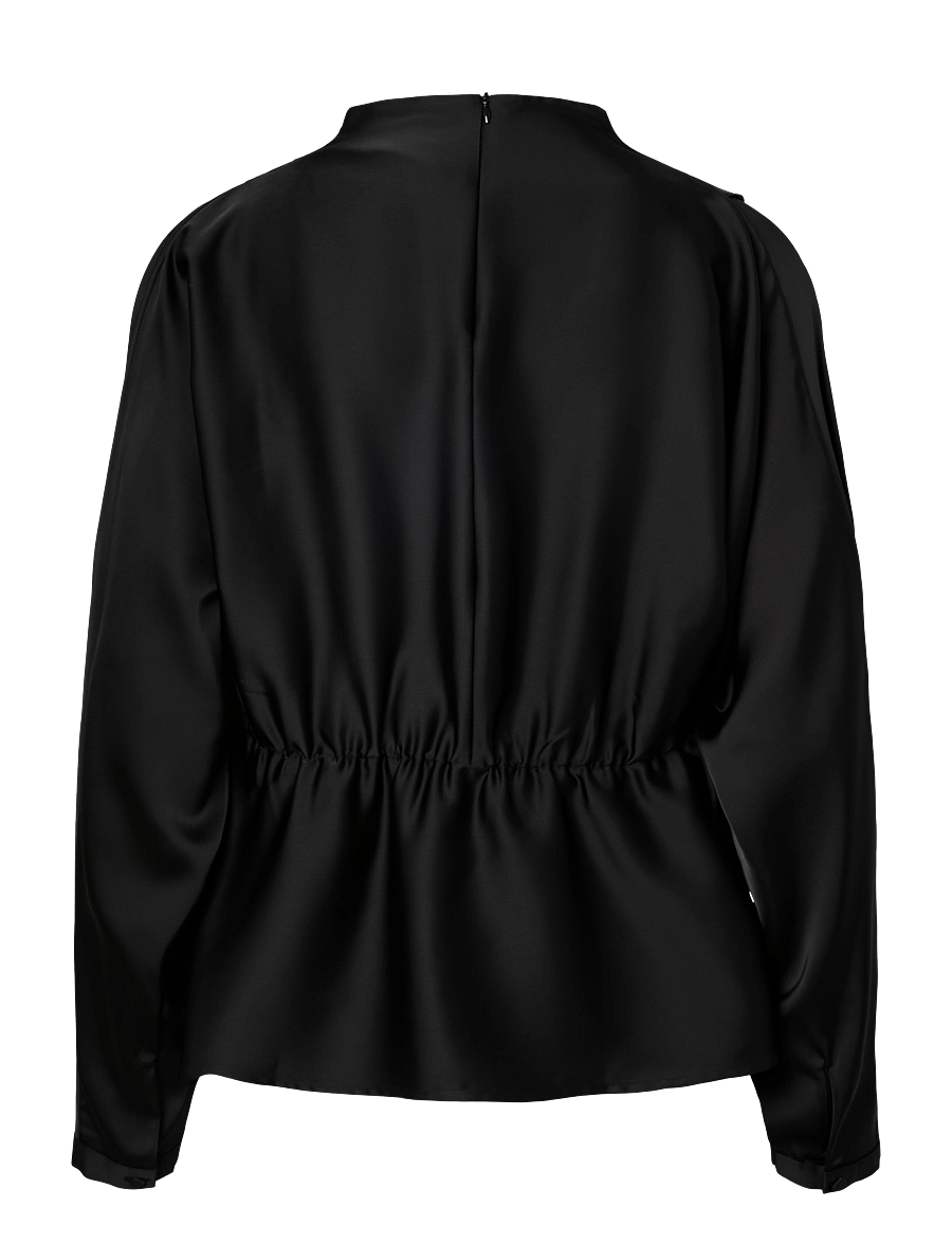YAS - YASPELLA LS FUNNEL NECK TOP S. NOOS - langärmelige blusen - black - 2