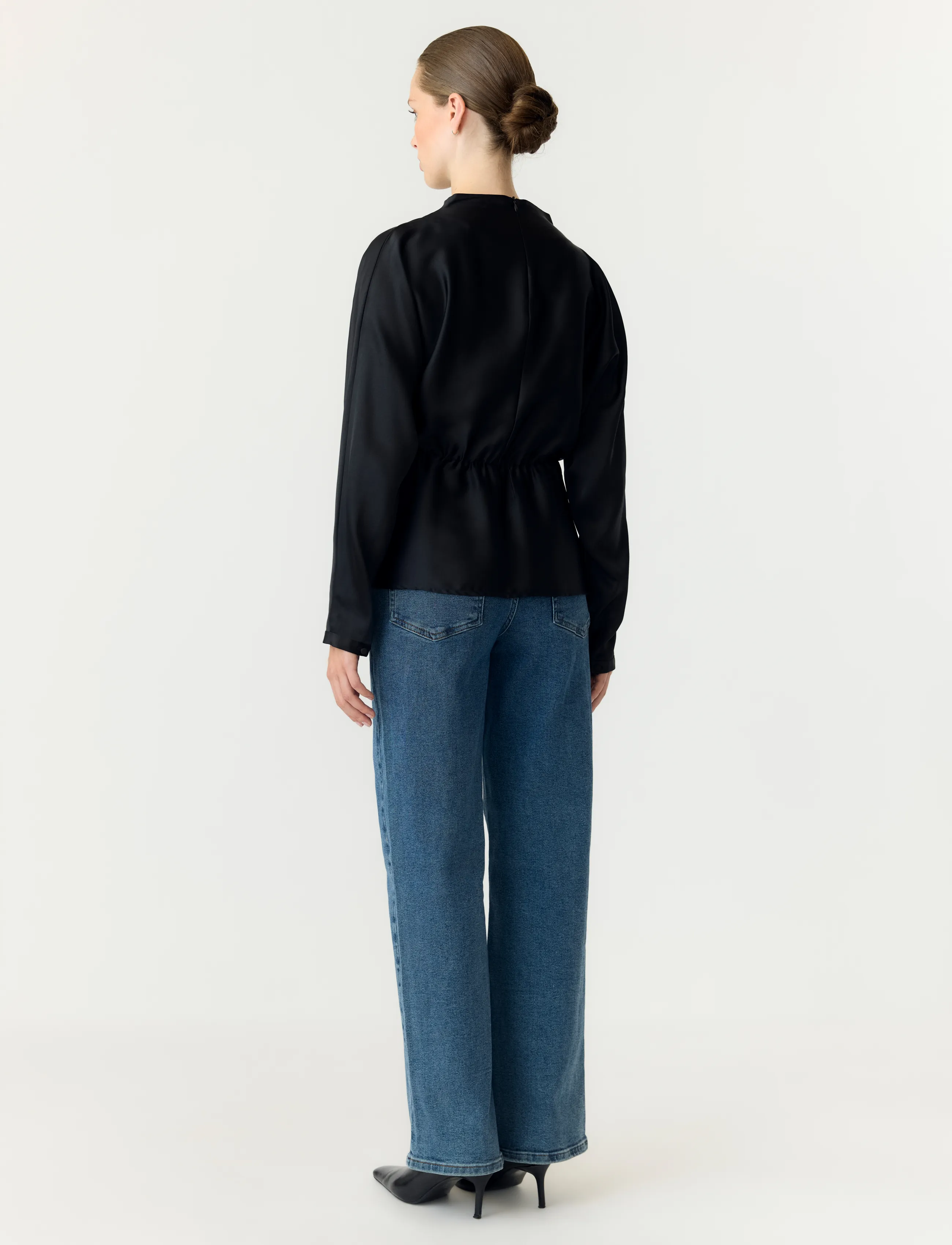 YAS - YASPELLA LS FUNNEL NECK TOP S. NOOS - langärmelige blusen - black - 3