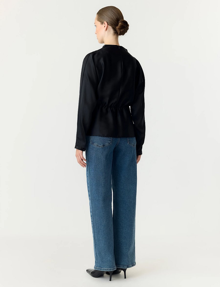 YAS - YASPELLA LS FUNNEL NECK TOP S. NOOS - langärmelige blusen - black - 3